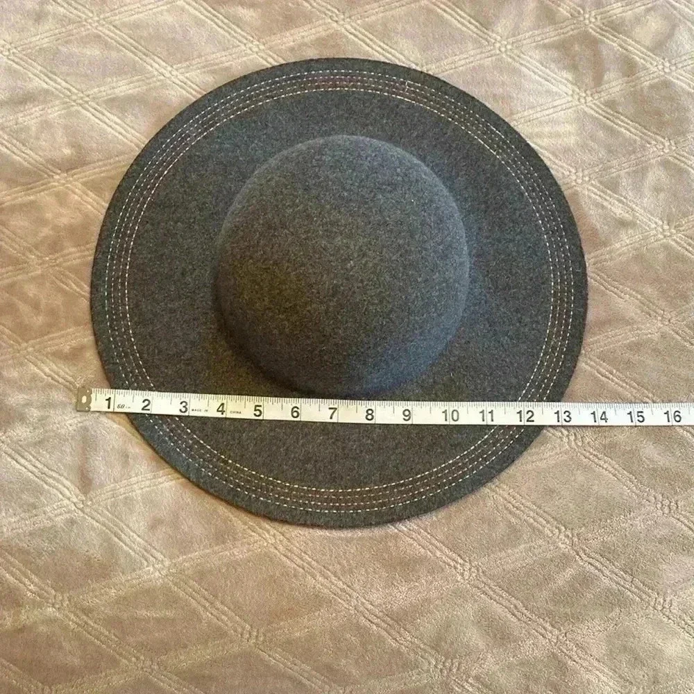 Target Woman’s Gray Felt Hat with Colorful Stitching.